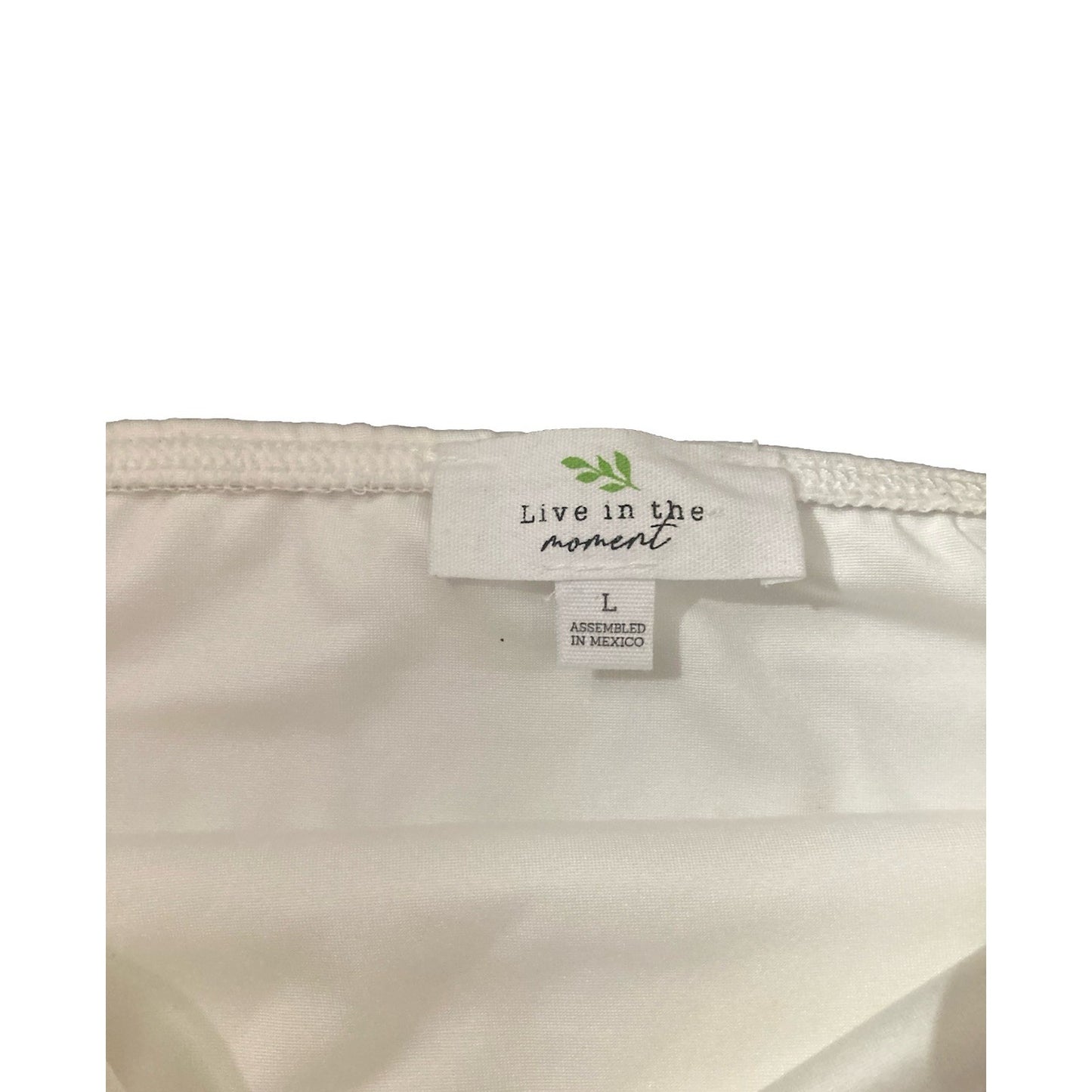 Live In the Moment Size Large Women’s White Cold Shoulder Blouse Classic Chic