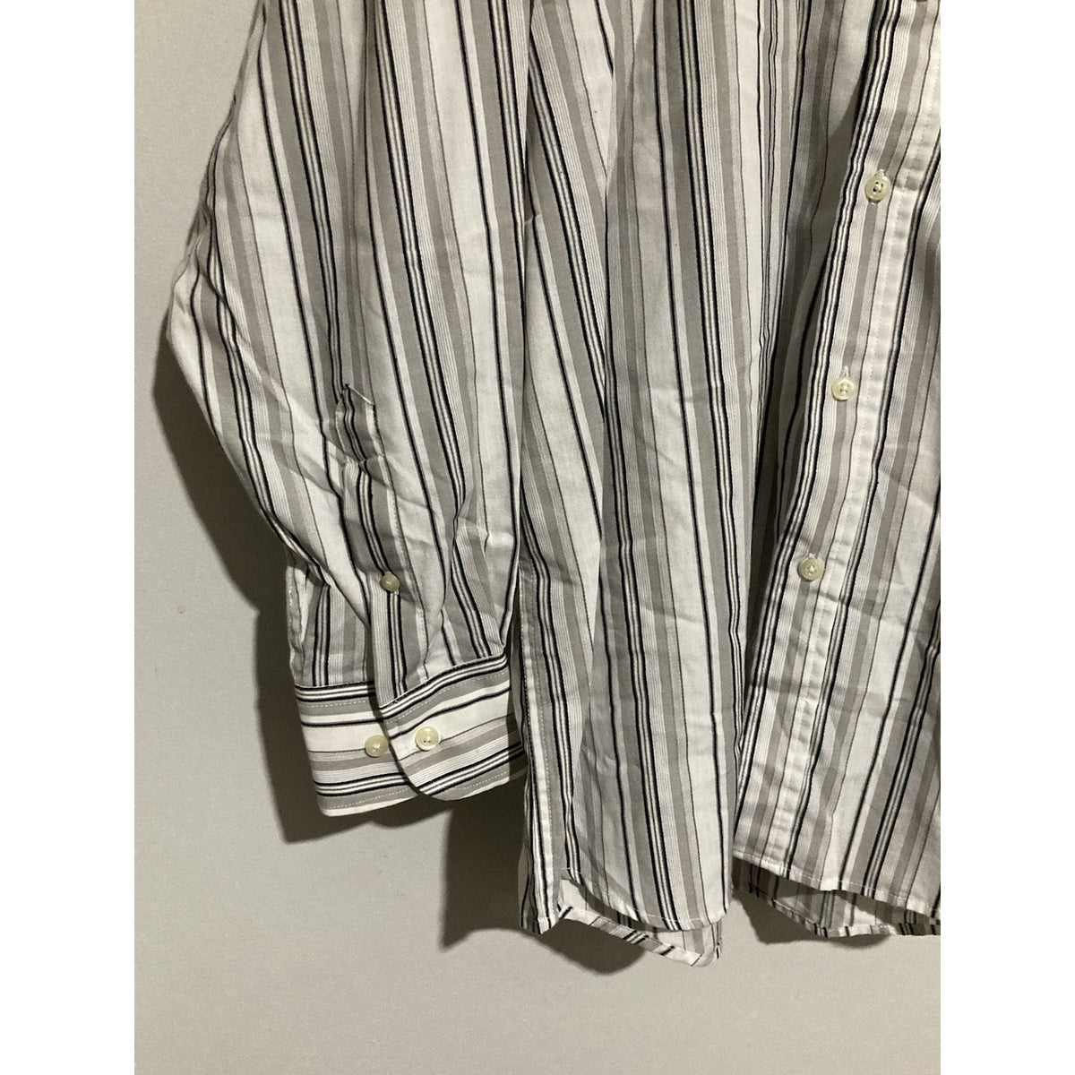 Striped Classic Dress Shirt Size XXL Beverly Hills Polo Club Black Gray White