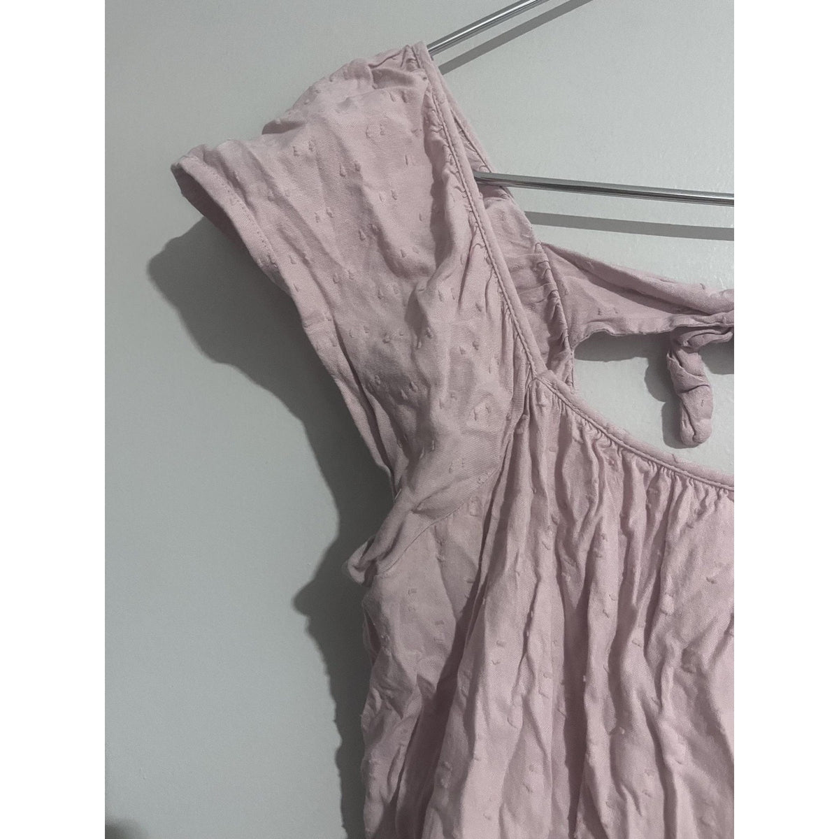 Dress Womens 3X Pink Maxi Sundress Smocked Square Neck Tie Flutter Sleeve
