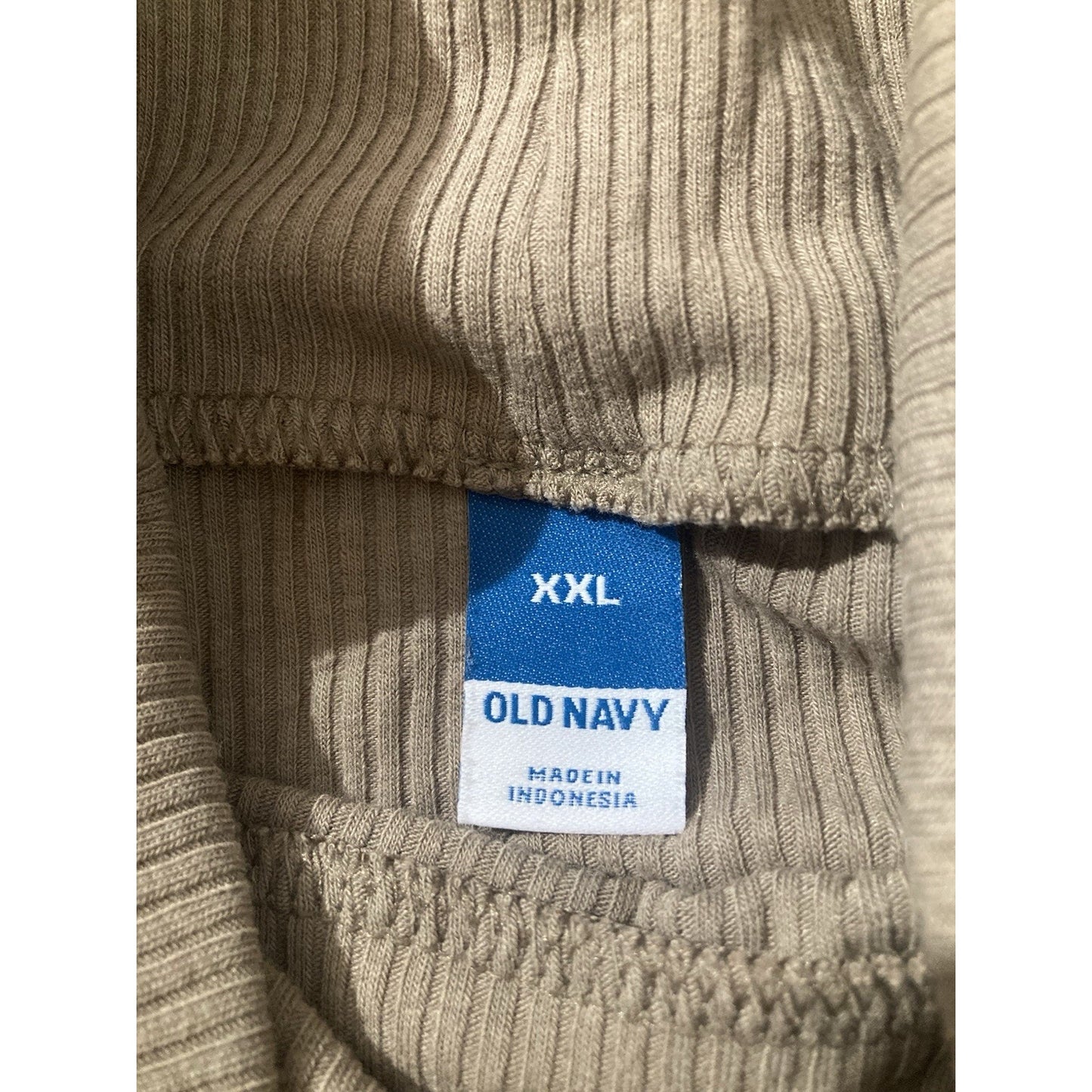 Old Navy Womens XXL Ribbed Tan Turtleneck Long Sleeve Top 2XL
