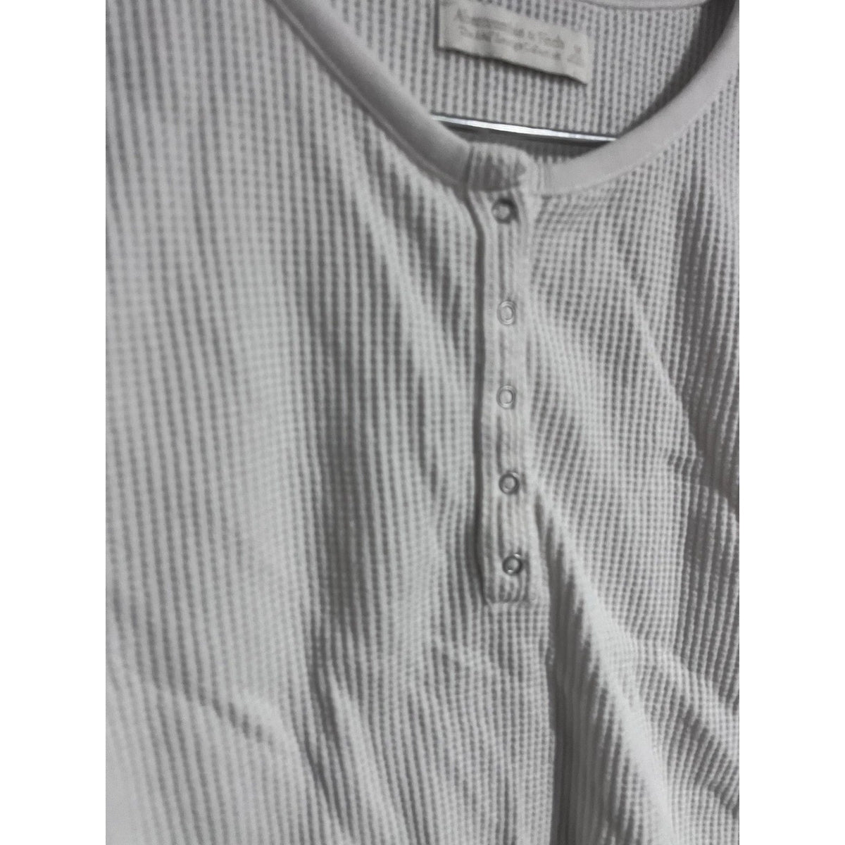 Abercrombie & Fitch Tank Womens M White Waffle Henley Button Front Casual