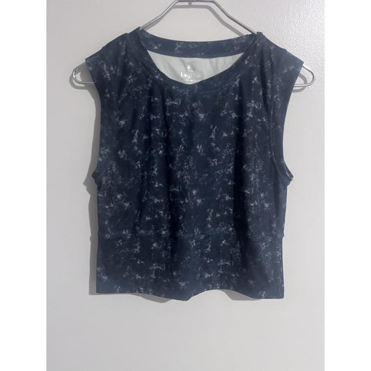 LegEnd Tank Womens L Blue Spotted Shirt Tagless Stretch Relaxed Yoga Athleisure
