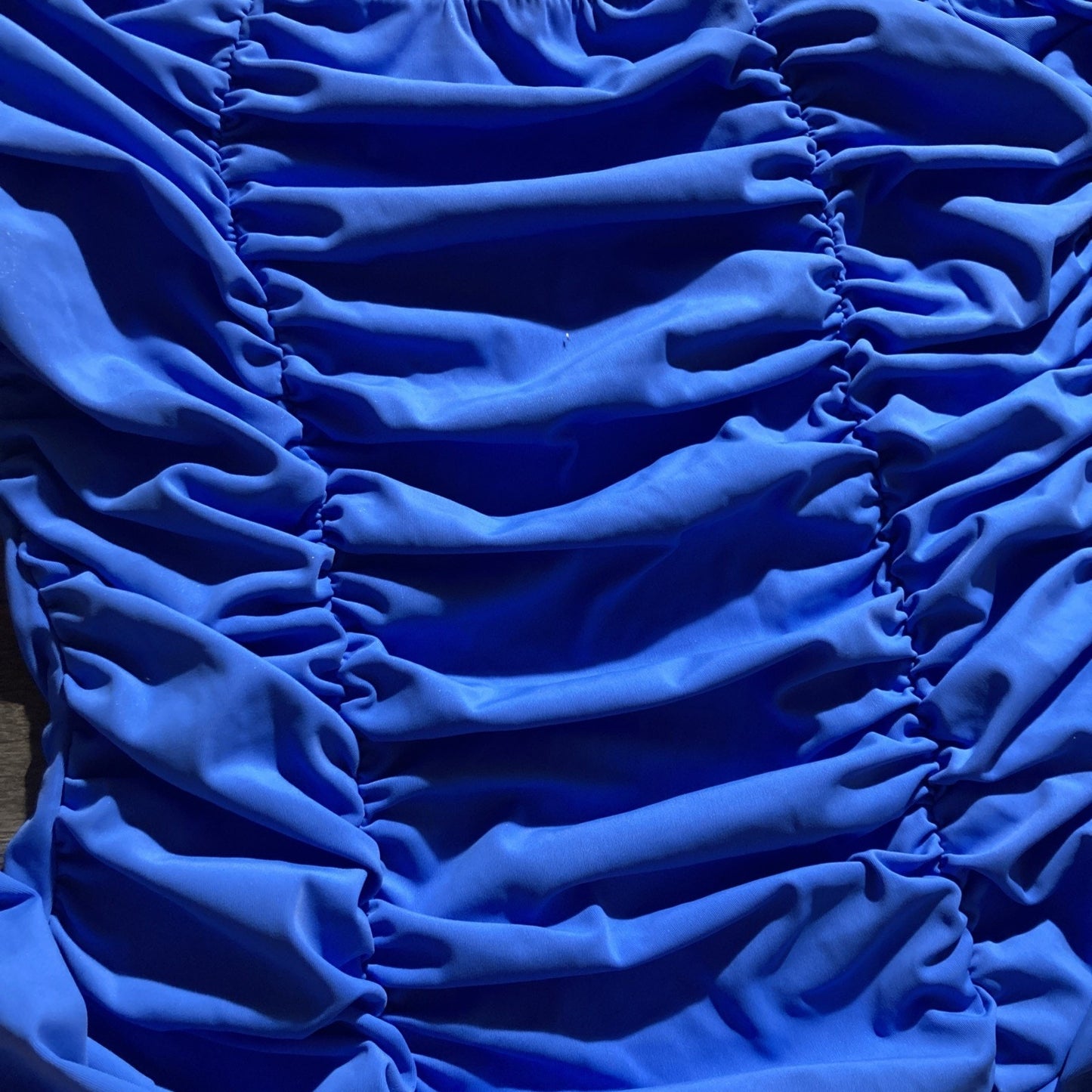 SHEIN Blue Scrunch Bodycon Dress With Flare Sleeves Off The Shoulder