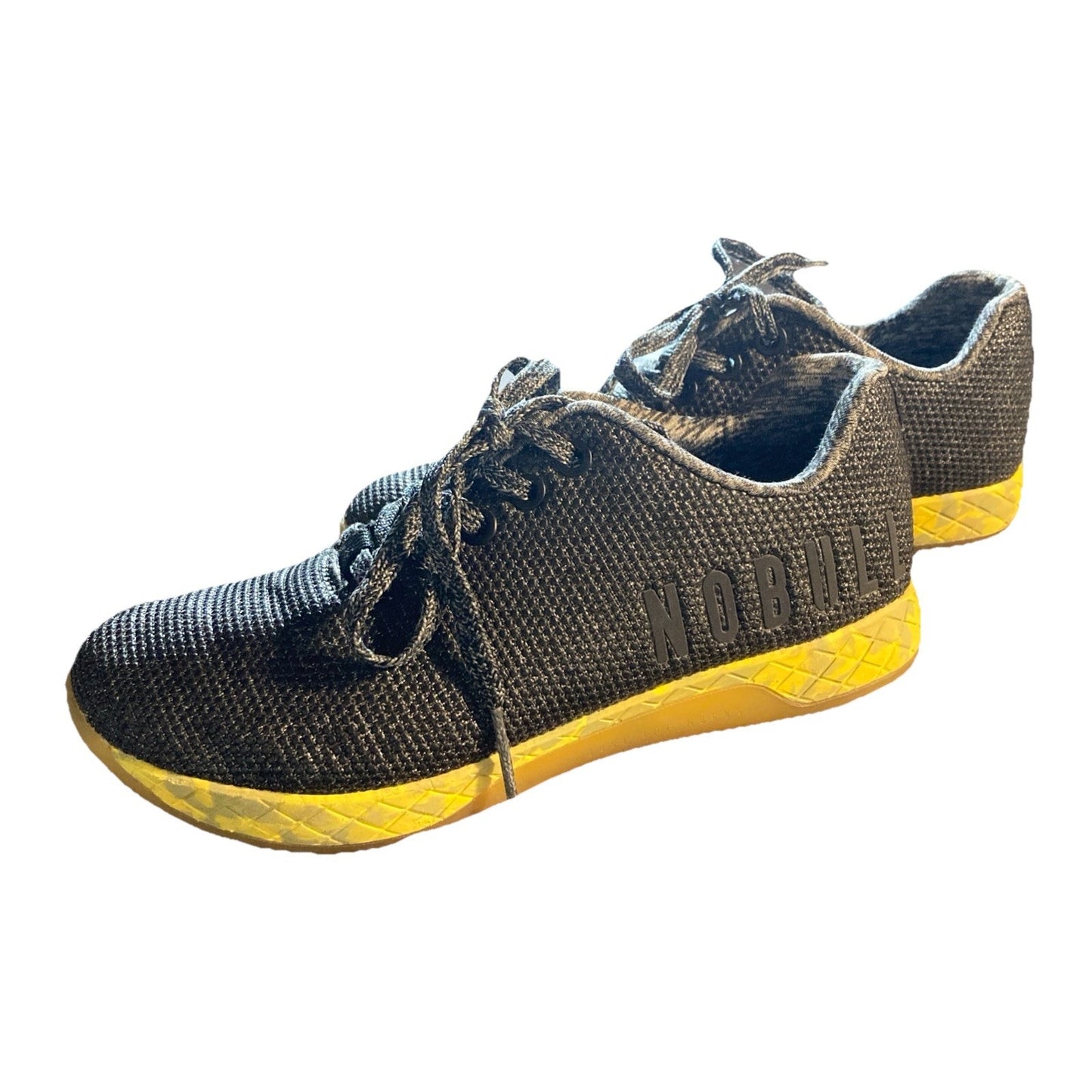 Nobull Gum Trainer Yellow Sole Unisex Gray Sneaker Mens 5 Womens 6.5 Shoe