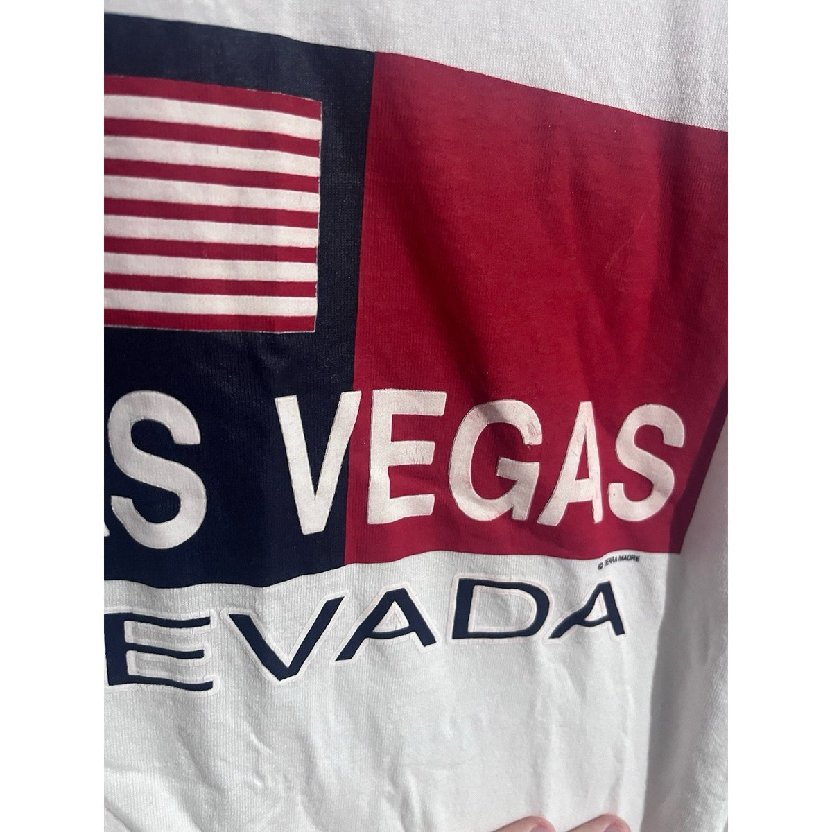 Fruit Of The Loom Graphic Red White And Blue Las Vegas Nevada T Shirt Men's L