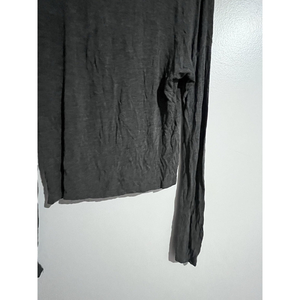 Brandy Melville T-Shirt Womens One Size Gray Scoop Neck Long Sleeve Basic