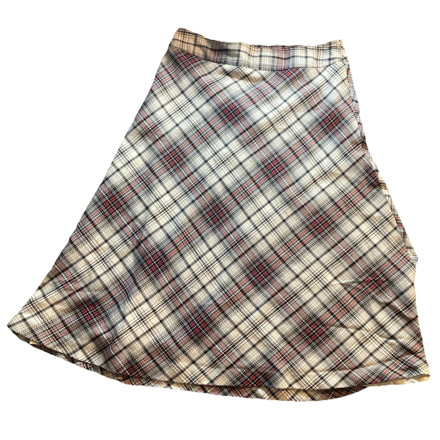East 5th Plaid A-Line Maxi Skirt Size 16 Black, White, Red Machine Washable