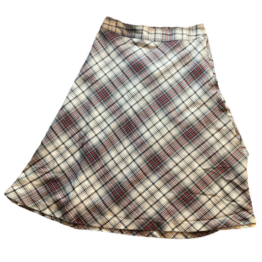 East 5th Plaid A-Line Maxi Skirt Size 16 Black, White, Red Machine Washable