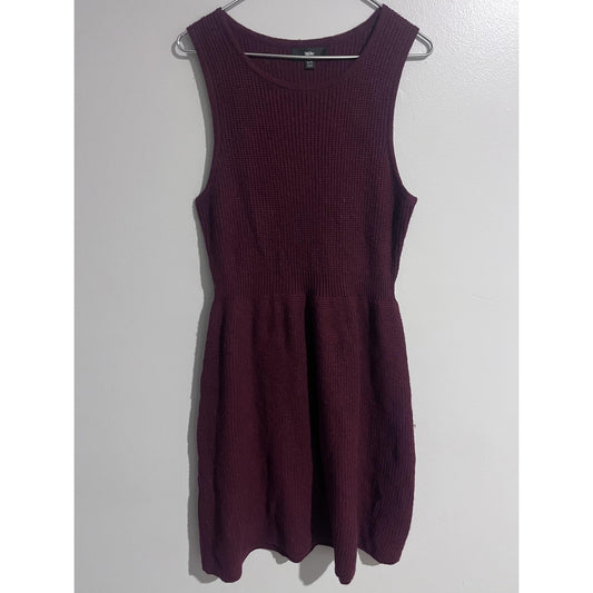 Dress Womens XL Purple Sweater Dress Fit & Flare Tank Midi Knit Stretch
