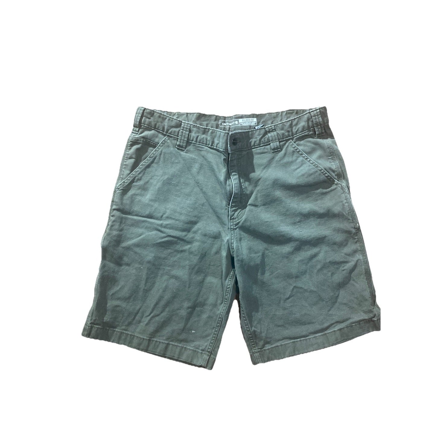 Carhartt Mens Relaxed Fit Canvas Work Shorts Moss Green 36 Utility