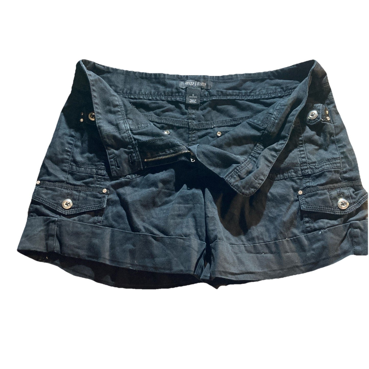 White House Black Market Womens Shorts Black Size 6 Cuffed Button Close Pockets