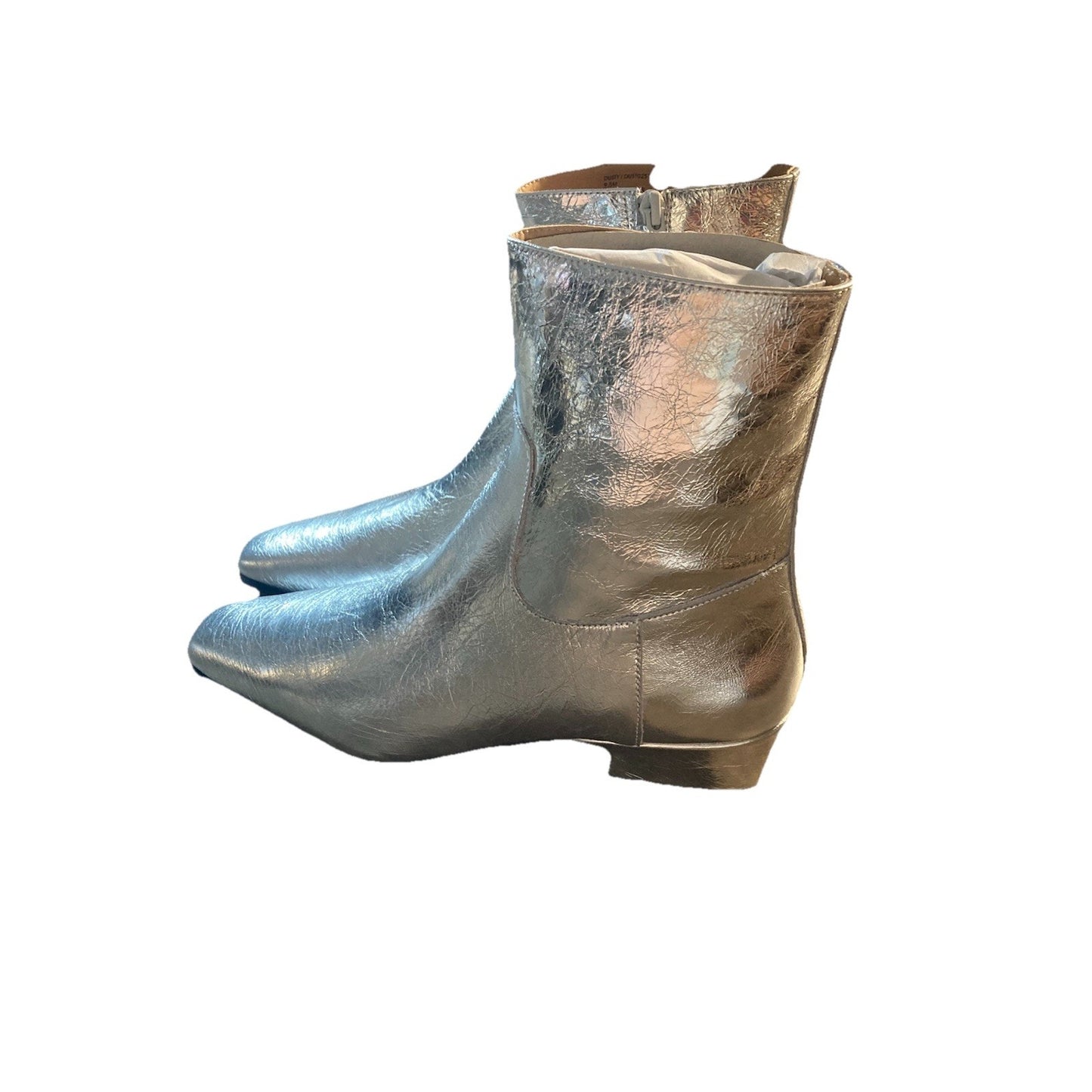 Cowgirl Chic Steve Madden $149 Dusty Silver Leather Ankle Boot Size 9.5 NEW