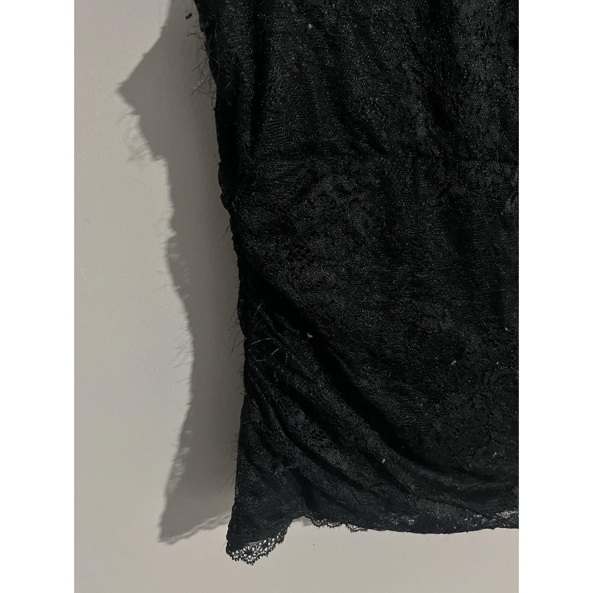 Abercrombie & Fitch Blouse Womens S Black Lace V-Neck Cap Sleeve Lined