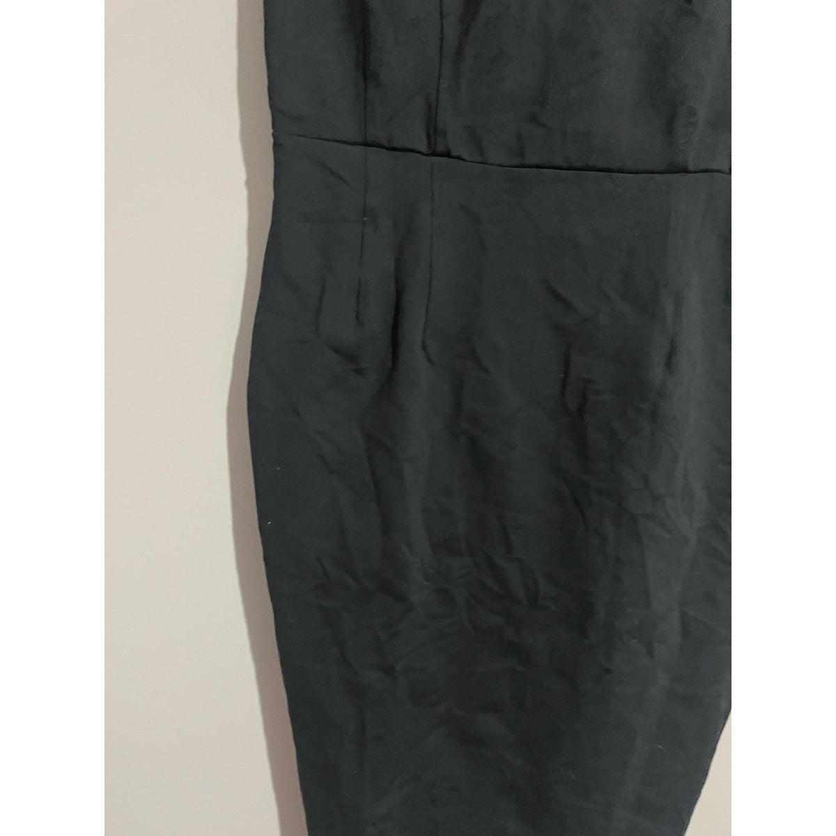 Donna Ricco New York Dress Womens L Black Sheath Midi Scoop Neck Lined Zip
