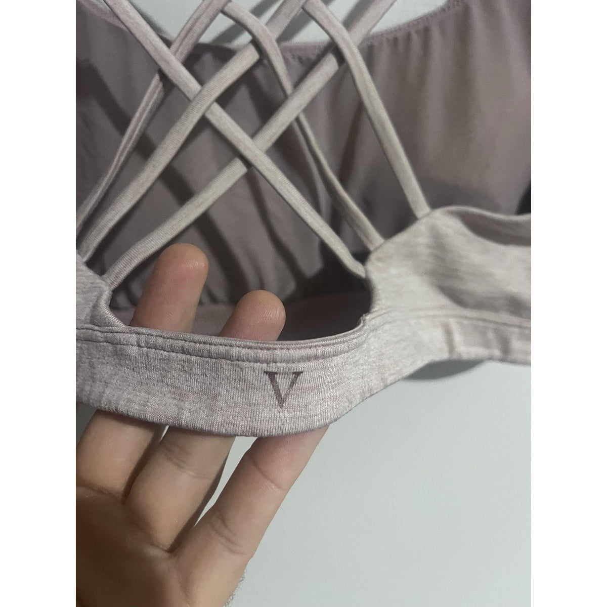 Victoria's Secret Bra Womens XL Purple Sports Bra Crossback Lined Stretch Yoga