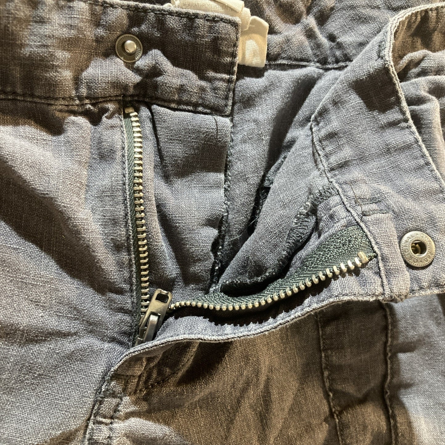 VTG Converse One Star Gray “washed” Shorts 8 Linen Blend Comfortable Push Button