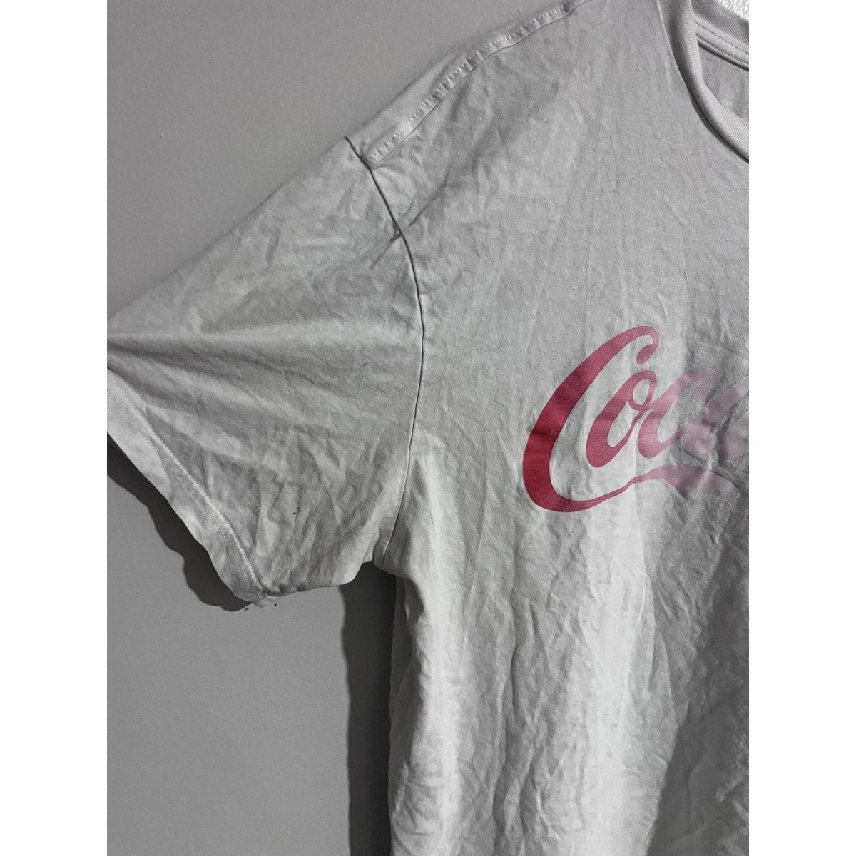 Coca-Cola PacSun Shirt Mens L White Short Sleeve Crew Neck Cotton Graphic
