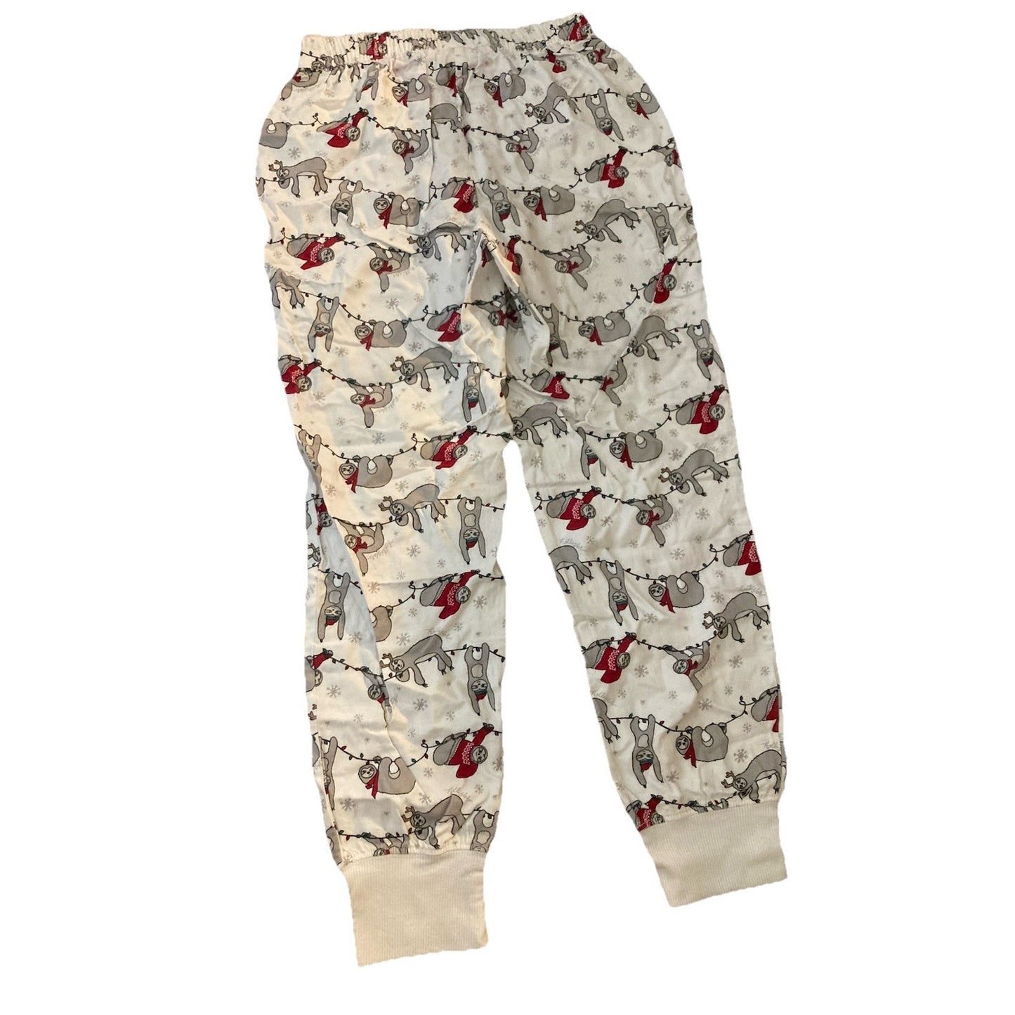 Hollister Fleece Christmas Sloth Pajama Pants Lounge Sleep Pockets Womens Sz XS