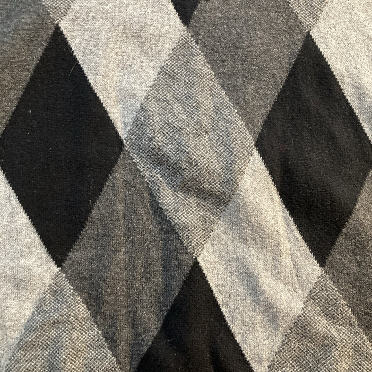 Dark Academia SADDLEBRED Men's Black Gray Argyle Sweater Vest Sz L 100% Cotton