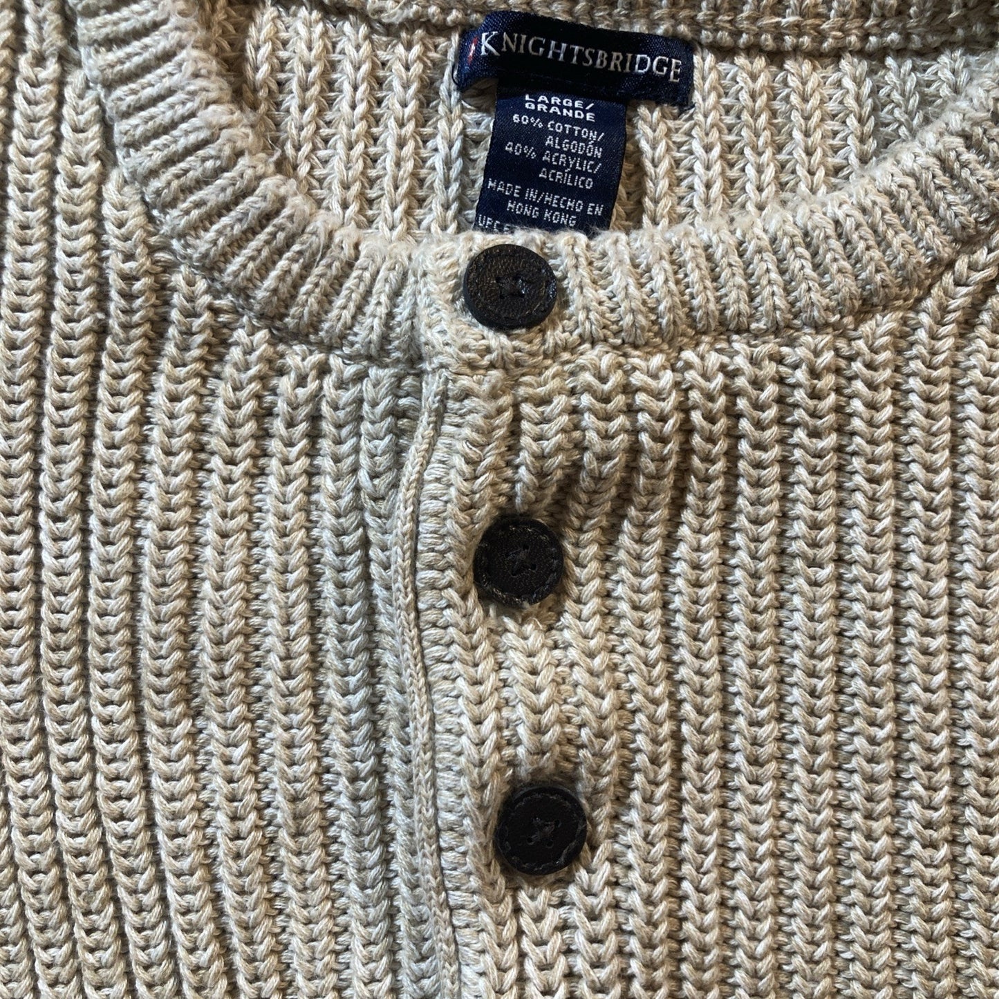 VTG Knightsbridge Sweater Mens Large Chunky Pullover Knit Fisherman Cable Knit