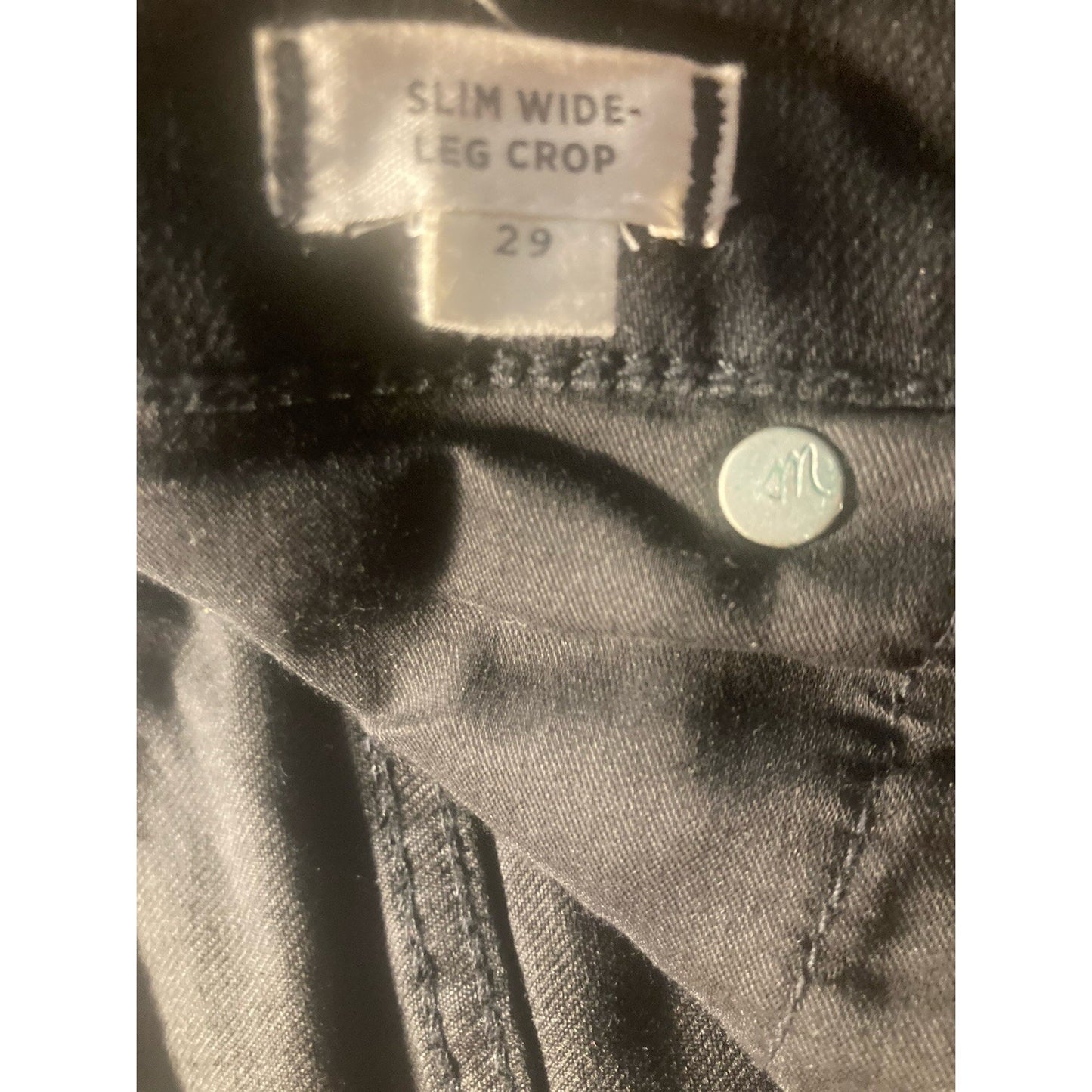 Madewell Women's Black 90’s Slim Wide Leg Crop Jeans Size 29