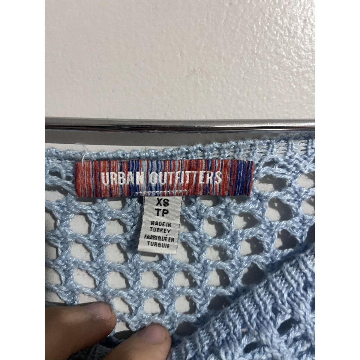Urban Outfitters Sweater Womens XS Multicolor Open-Knit Crochet Sheer Pullover