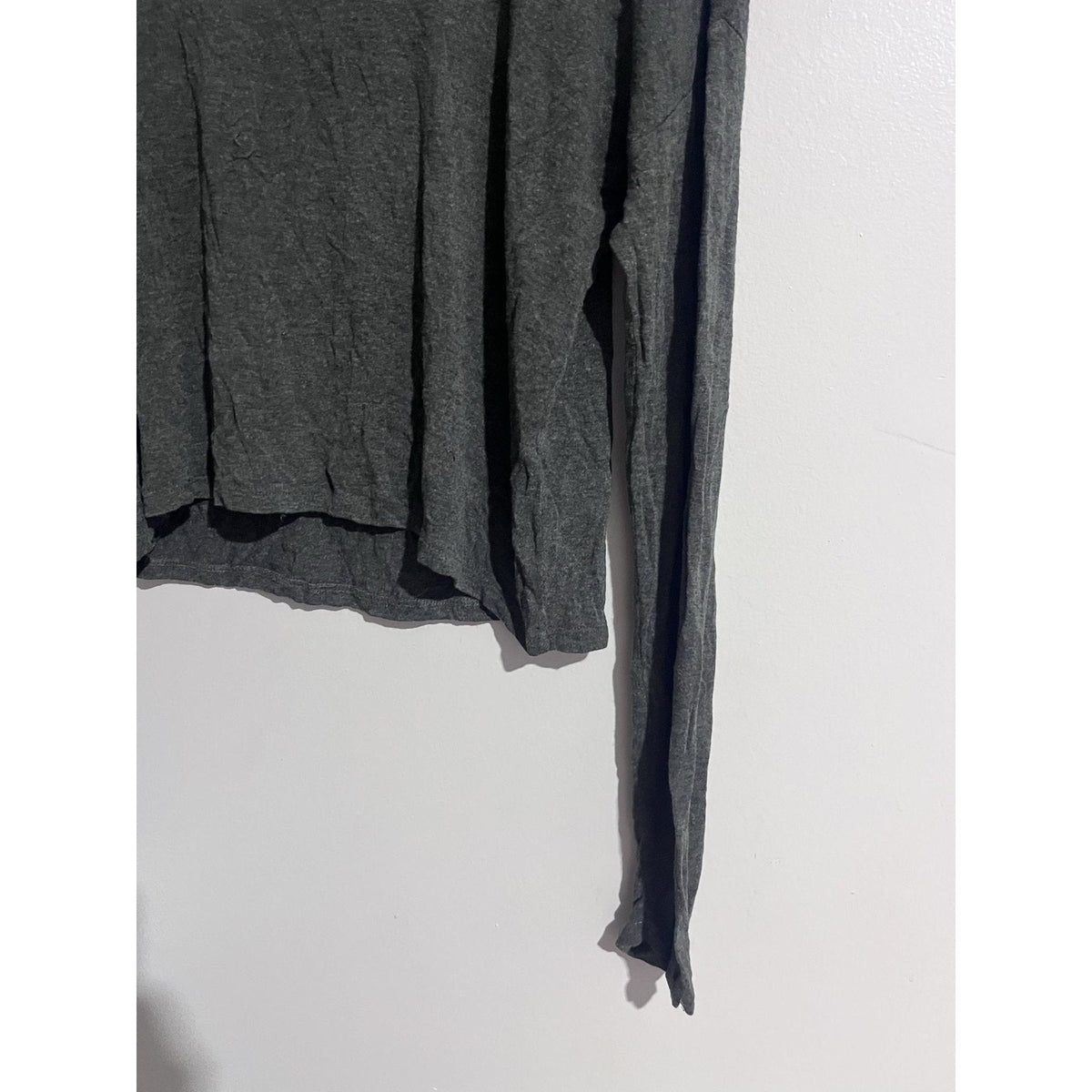 Brandy Melville T-Shirt Womens One Size Gray Scoop Neck Long Sleeve Basic