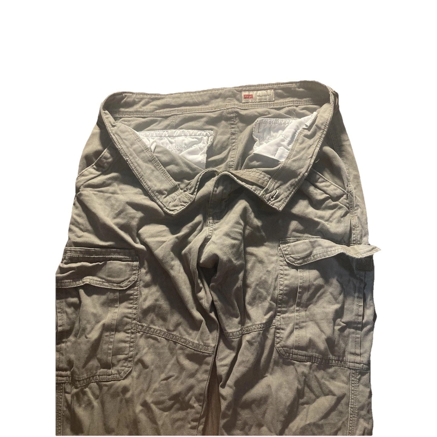 Wrangler Cargo Pants Mens 32x30 Green Relaxed Fit Canvas Workwear Casual Pockets