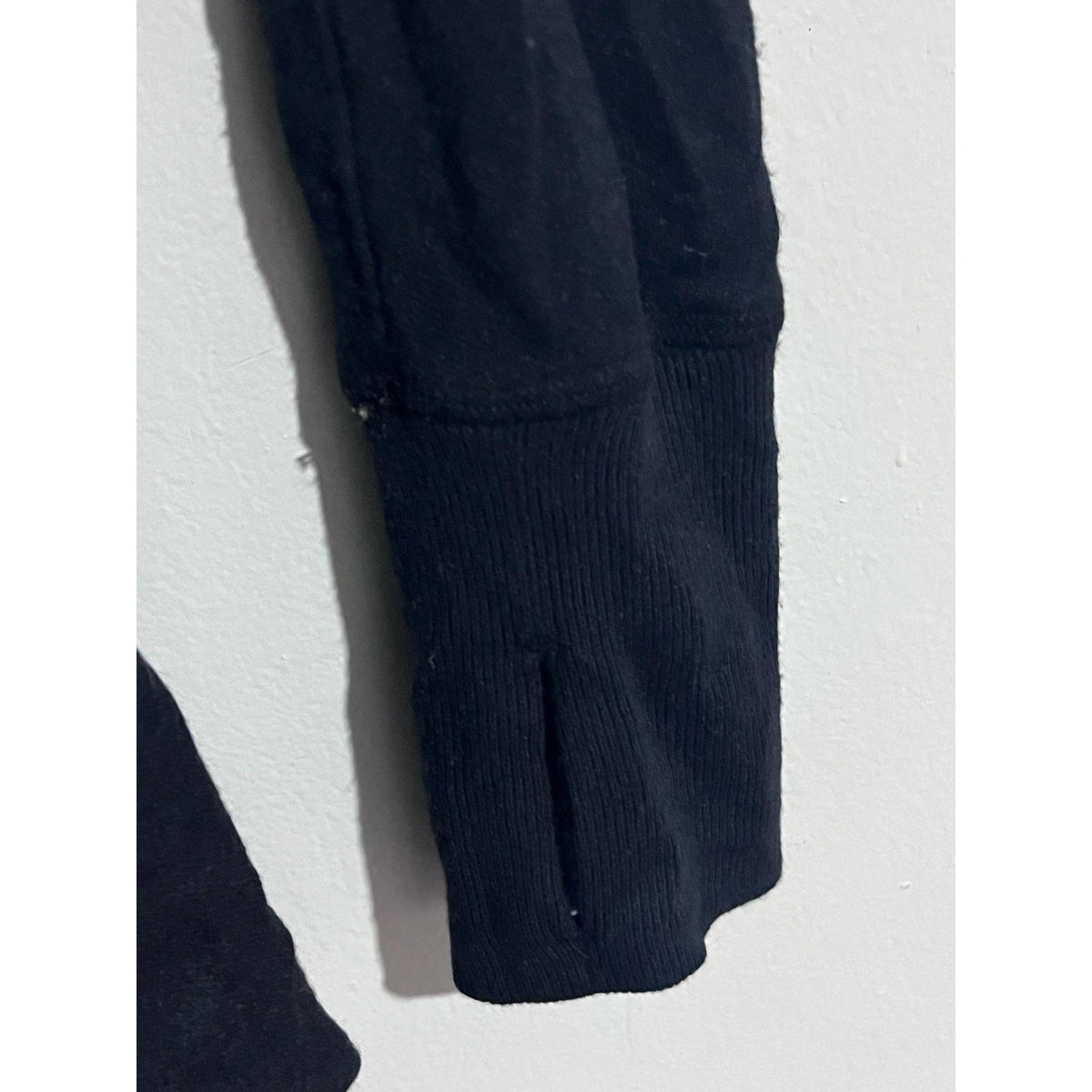 Athleta Cardigan Womens XS Black Open Lightweight Stretch Collared Tight-Knit