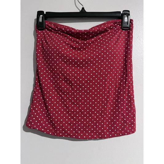 Klassy Tank Womens M Red Polka Dot Off The Shoulder Slim Stretch Jersey
