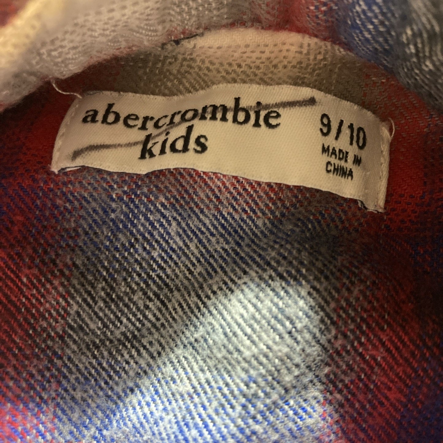 Abercrombie Kids Boys Plaid Button-Up Flannel Shirt Size 9/10