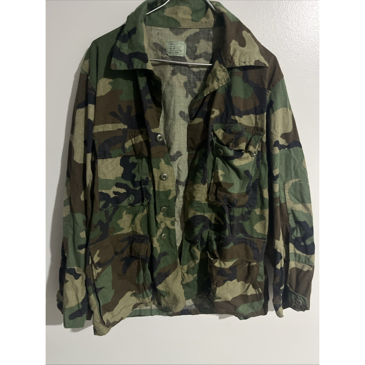 US Military Woodland BDU Combat Coat Jacket Medium Regular Ripstop Selma USA