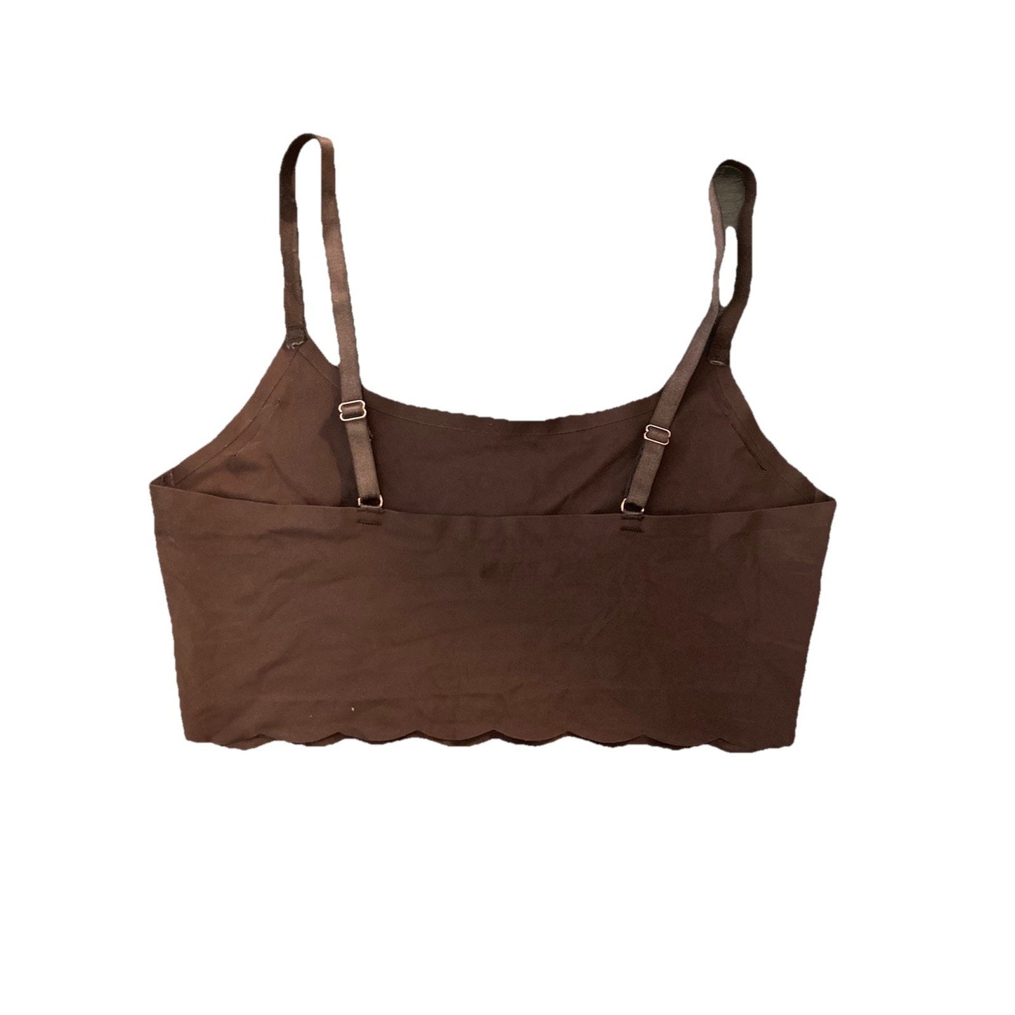 Danskin Intimates Seamless Bandeau Bra Brown Scallop Edge Size M