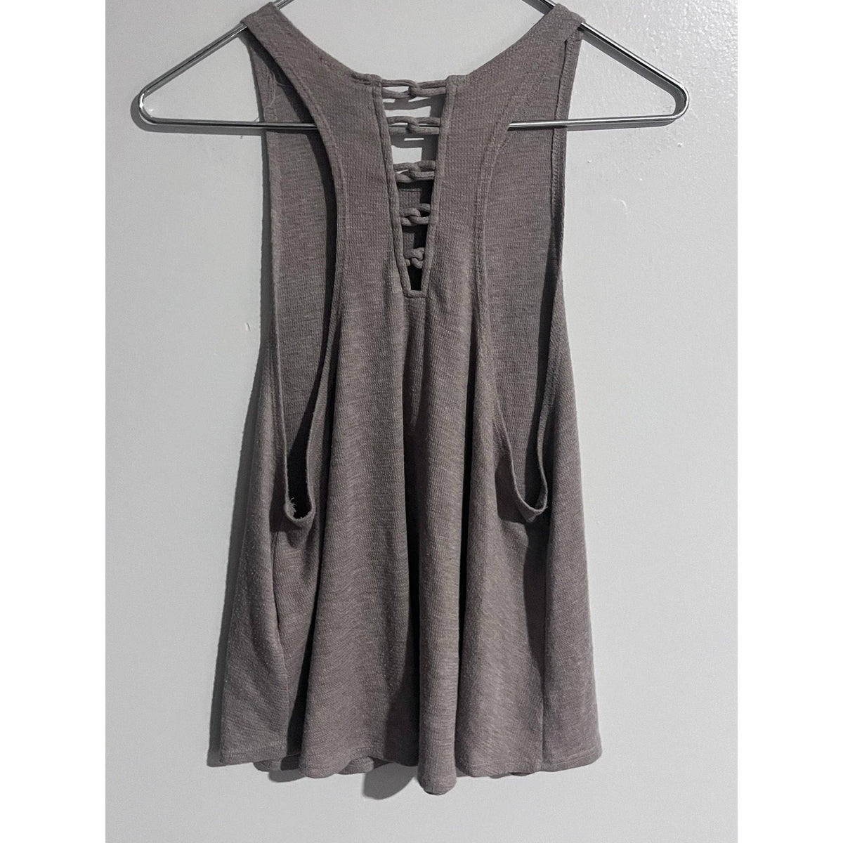 FOREVER 21 Dress Womens L Gray Tank Dress Short Strappy Round Neck Casual