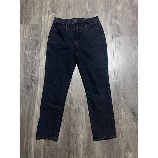 Madewell Jeans Womens 29 Black Straight High Rise Dark Wash 5-Pocket 26in