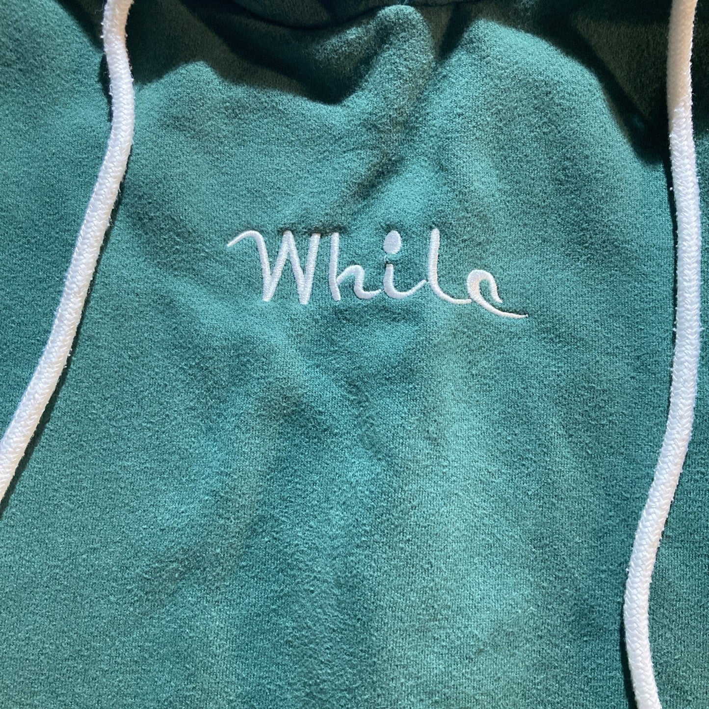 Shandoo While Green And White Hoodie With Side Hit On Arm Sz XL
