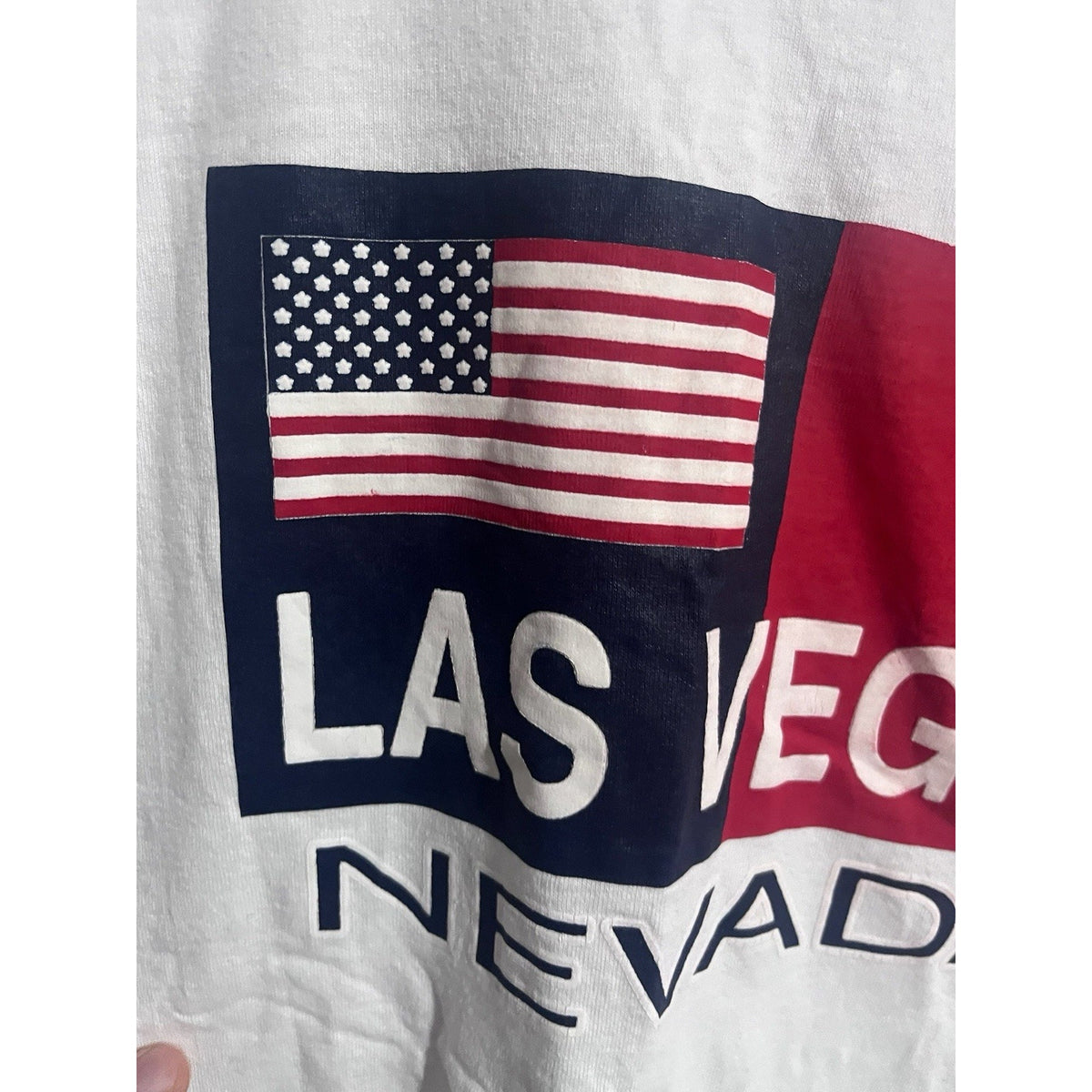 Fruit Of The Loom Graphic Red White And Blue Las Vegas Nevada T Shirt Men's L
