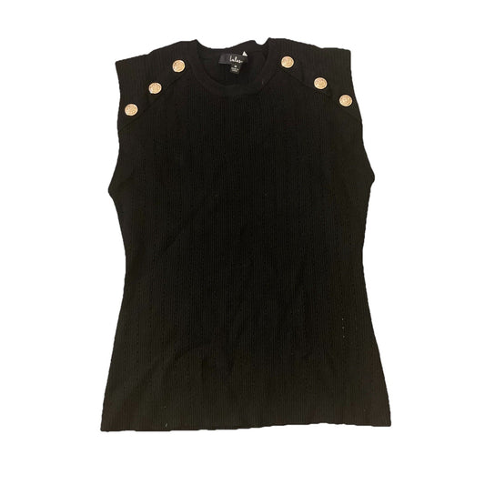 Lulu’s Knitted Top Pegasi Size Medium Sleeveless Black Gold