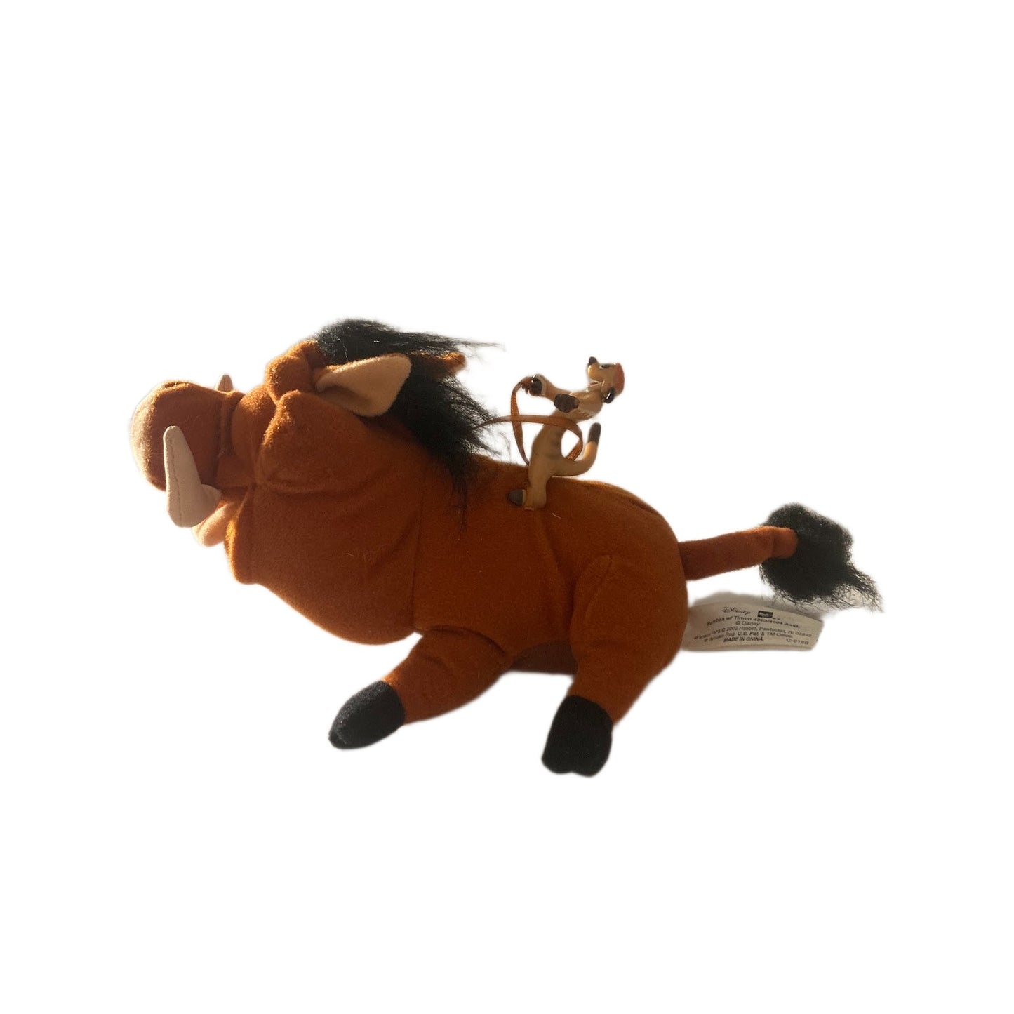 Disney Hasbro 2002 Pumbaa Plush Timon Figure Lion King Stuffed Animal Riding