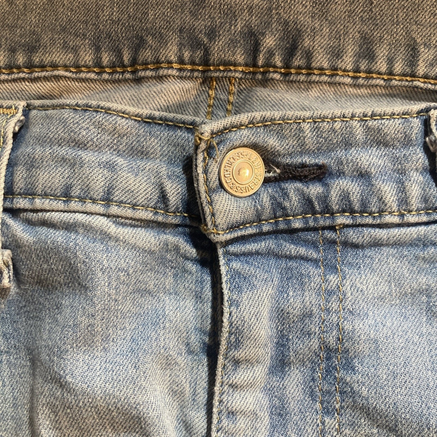 Levis Light Blue Wash Denim Thrashed Y2K Vibe 512 36x32 Jeans