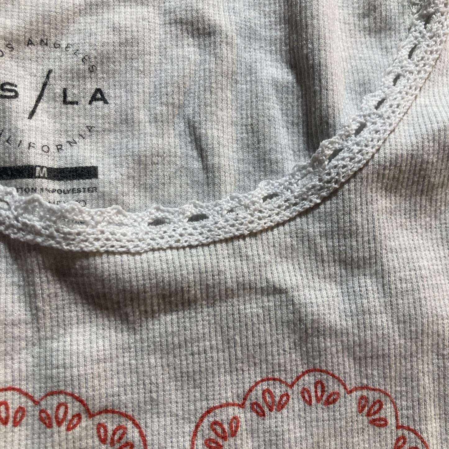 Y2K Vibe Pacsun PS/LA Heart Top Tank Women’s Medium Lace Trim Cut Off Crop