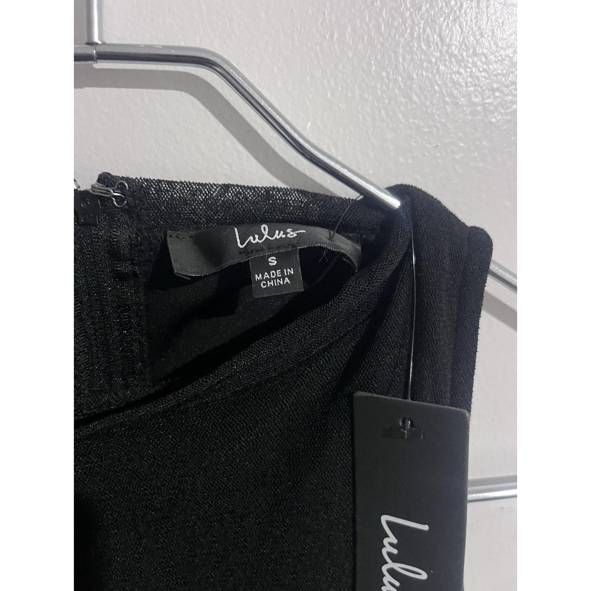 Lulus Dress Womens S Black Bodycon Knee Length High Neck Ruched Mesh Sleeveless