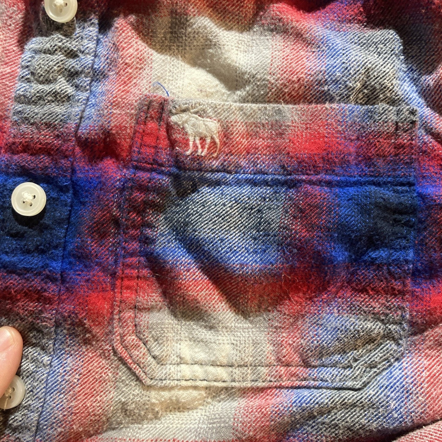 Abercrombie Kids Boys Plaid Button-Up Flannel Shirt Size 9/10