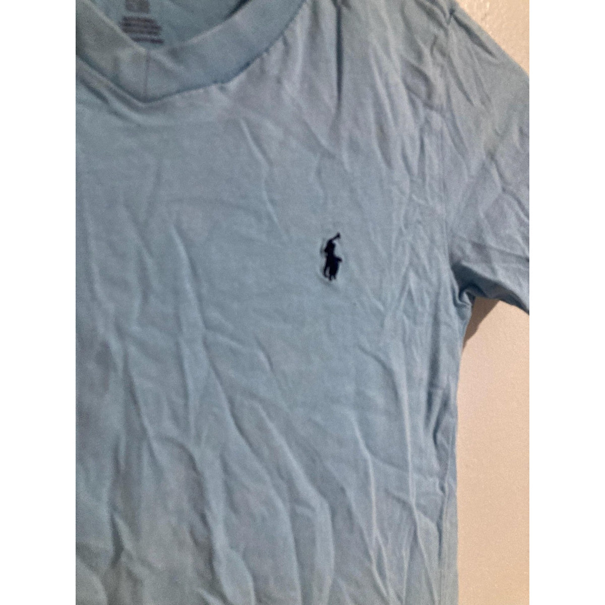Polo Ralph Lauren Shirt Kids 6 Blue V-Neck Short Sleeve 100% Cotton Polo Logo