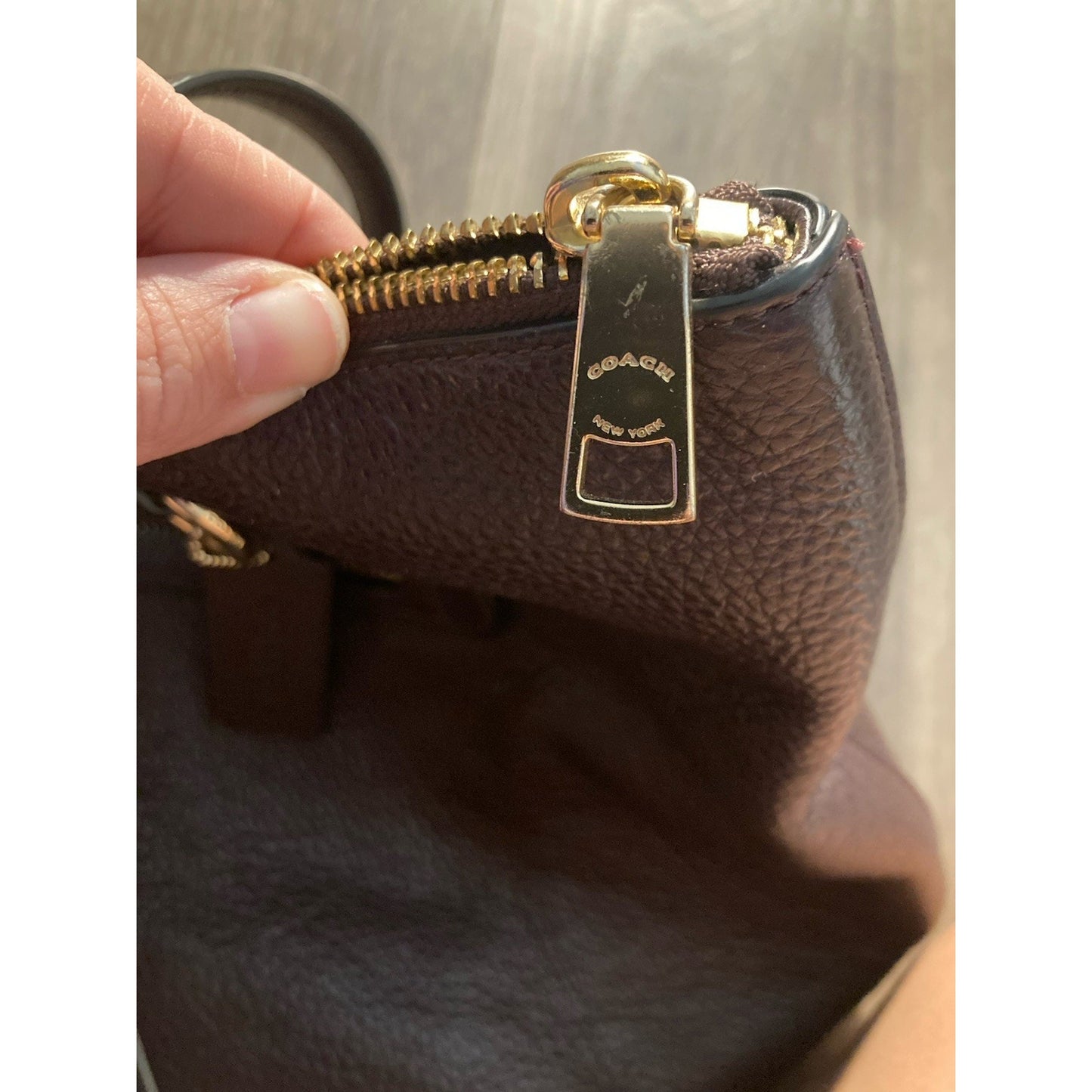 Coach F57526 Oxblood Crossgrain Leather City Zip Tote Shoulder Bag Burgundy
