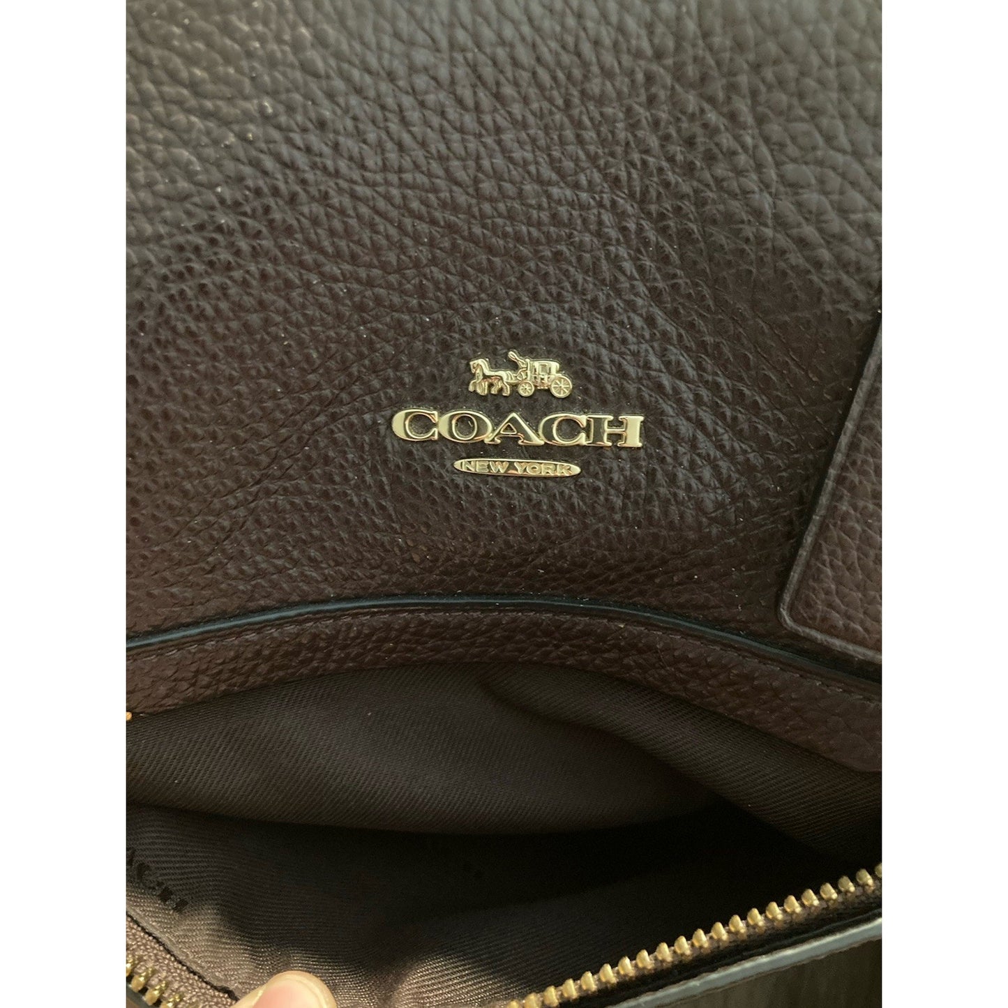 Coach F57526 Oxblood Crossgrain Leather City Zip Tote Shoulder Bag Burgundy