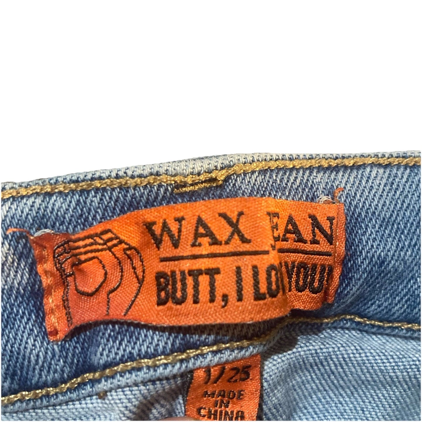Wax Jean Butt Women's White Wash Blue Jeans Denim Skinny Jeans Button Sz 1