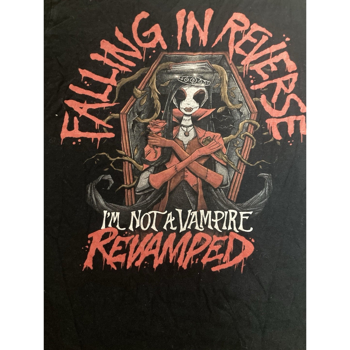 Falling In Reverse T-Shirt Band L Vampire Ronnie Radke Post Hardcore Emo Goth