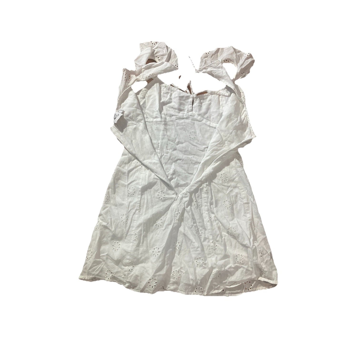 Princess Polly Womens US Size 8 White Cotton Eyelet Flower Mini Dress