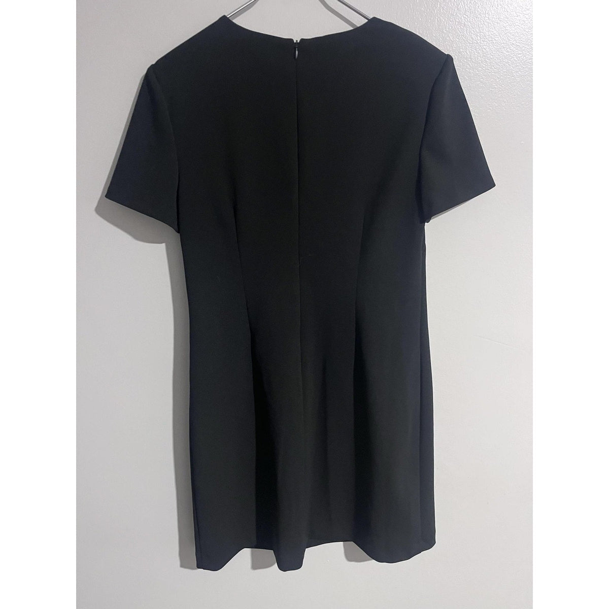 Eliza J Dress Womens 10 Black Sheath Knee Length Round Neck Lined Rhinestone